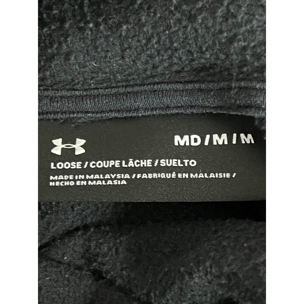 Under Armour Navy Blue Loose Fit Hoodie Sweatshirt Womens Medium Logo Spell Out - Picture 6 of 13